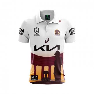 Jersey Polo Brisbane Broncos Rugby 2024 ANZAC